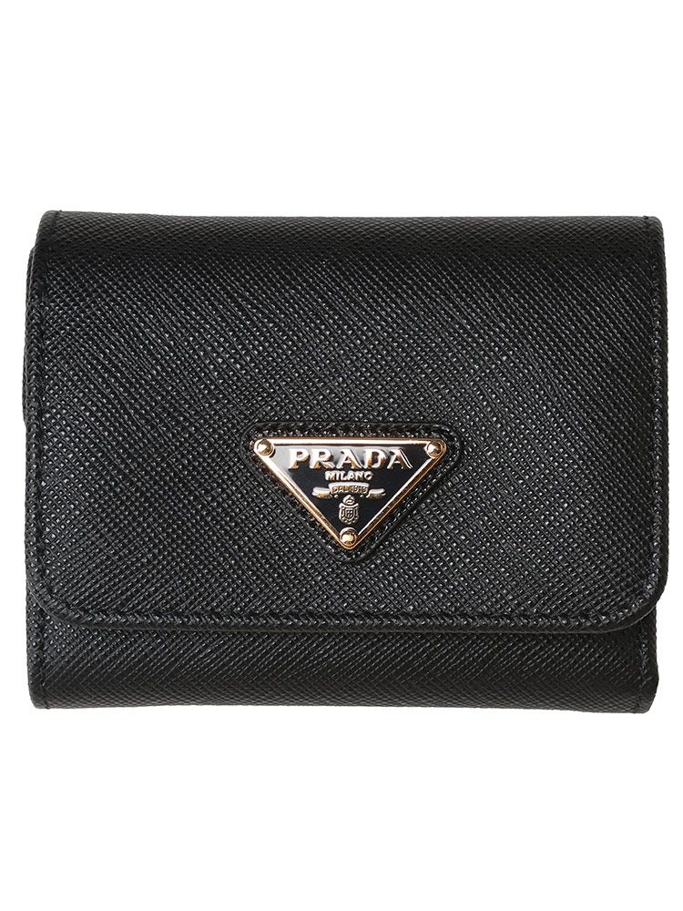 PRADA (プラダ) サフィアーノ トライアングルロゴ 二つ折り財布 PRADA (プラダ) サフィアーノ トライアングルロゴ 二つ折り財布