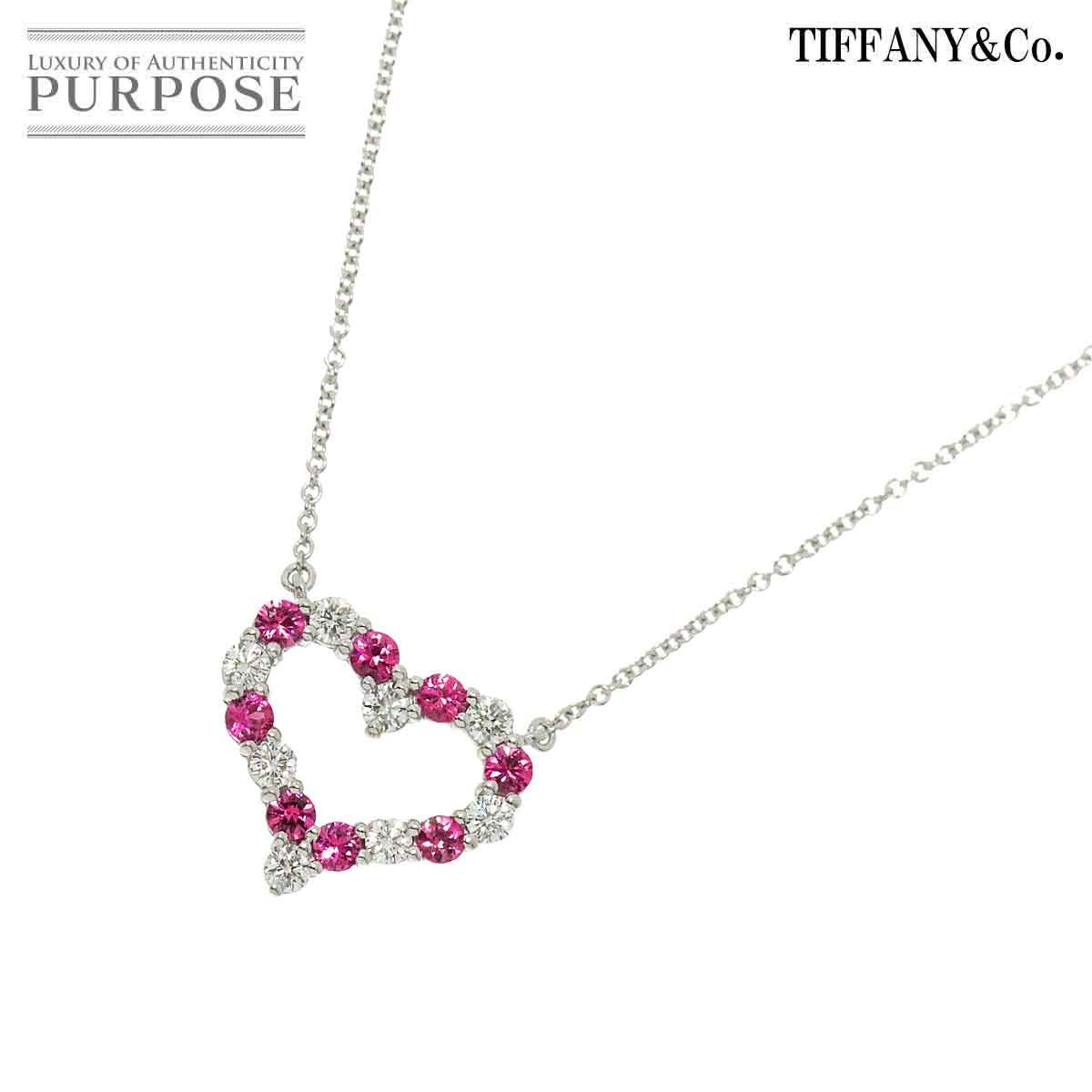 ティファニー TIFFANY&Co. センチメンタル ハート サファイヤ ダイヤ ネックレス 41cm Pt プラチナ Sentimental  Necklace 90239082 - メルカリ