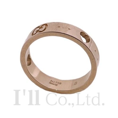 GUCCI グッチ アイコン アモール ハート リング 750PG ＃8 ブランド  