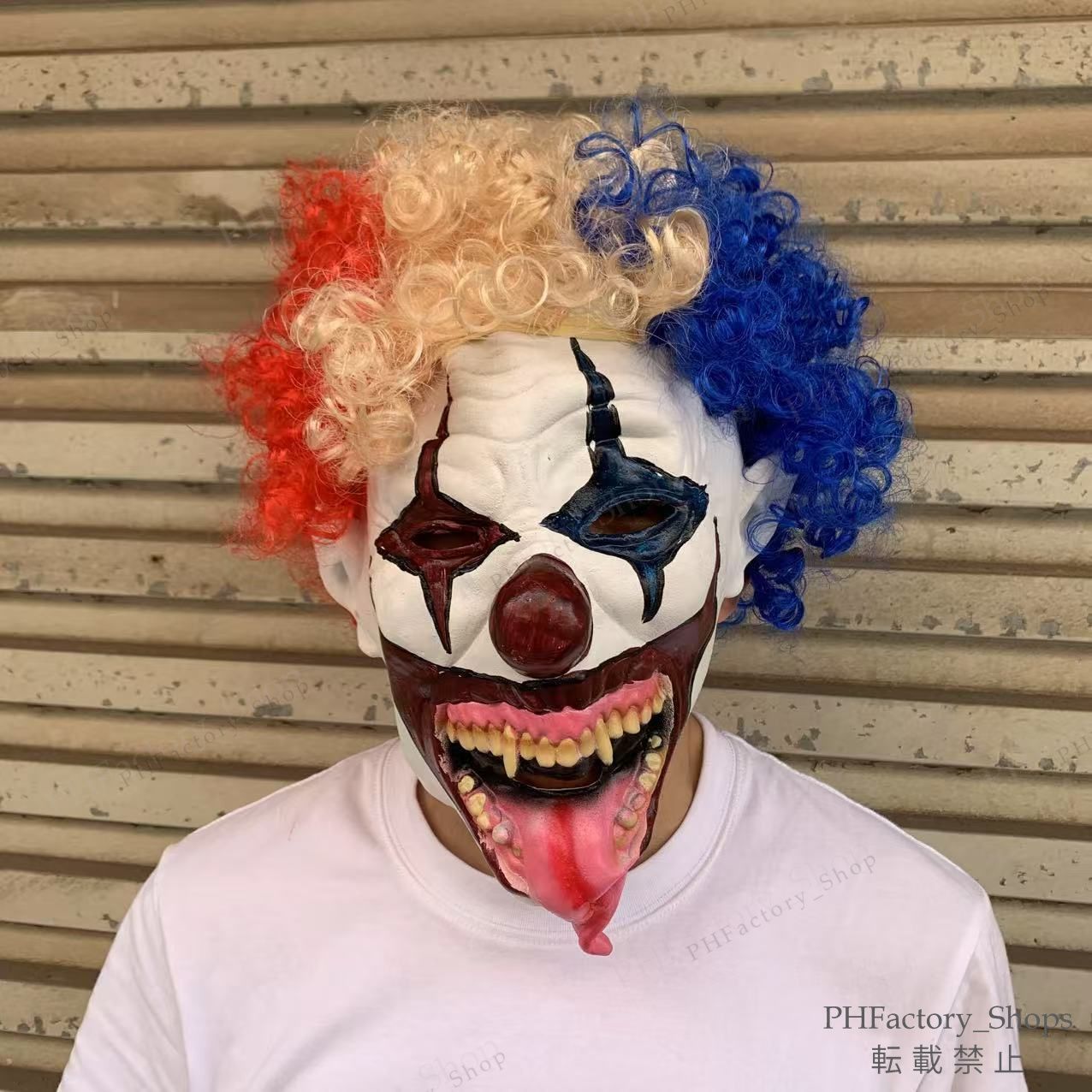 ハロウィン パーティー マスク ジョーカー ピエロ 超リアル フルフェイスマスク 悪魔 ゾンビ ウィッグ マスク コスプレ衣装 コスチューム -  メルカリ ハロウィン ベル ハット, ハロウィン パーティー コスチューム 面白い ピエロ 小道具, ハロウィン カーニバル ..., image size:1276x1276