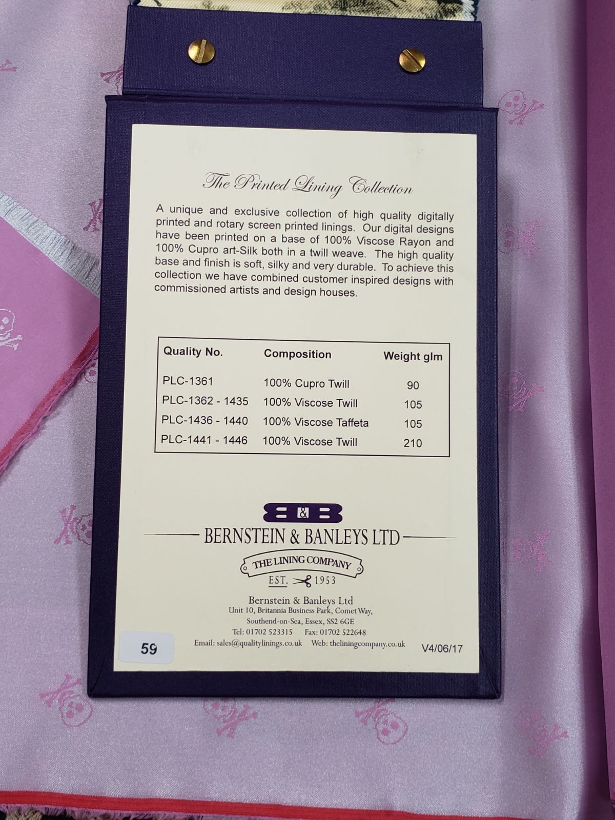 2m 裏地 イギリスプリント 白 ビスコース100% イギリス イタリア 新品 