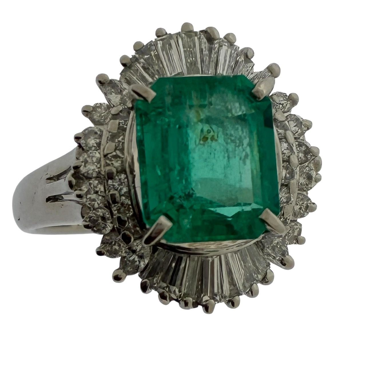 新品仕上済み Pt900 天然 エメラルド リング E:2.77ct D:0.772ct