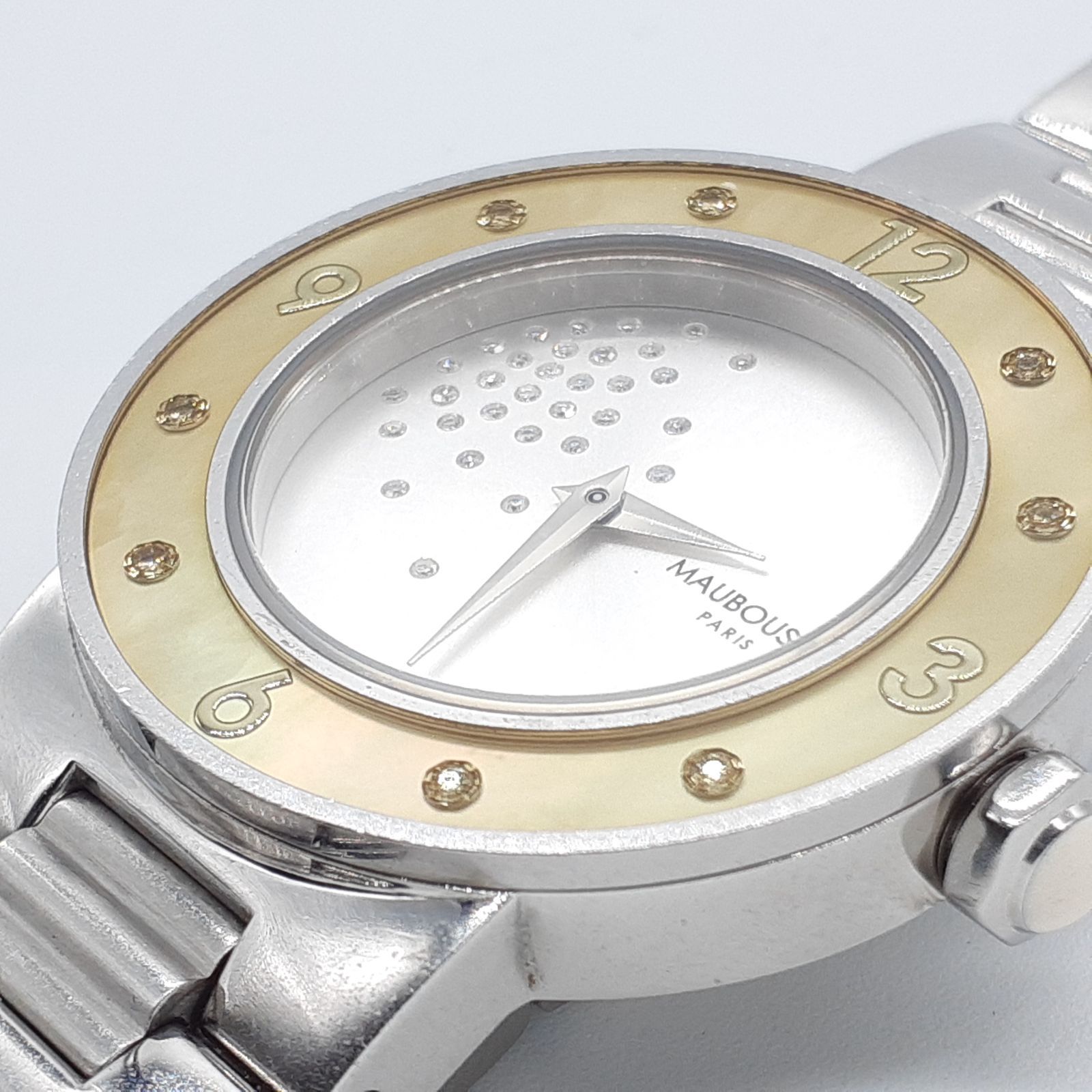 モーブッサン☆オーバル腕時計✨美品 MAUBOUSSIN モーブッサン クォーツ 腕時計 アムール・ル