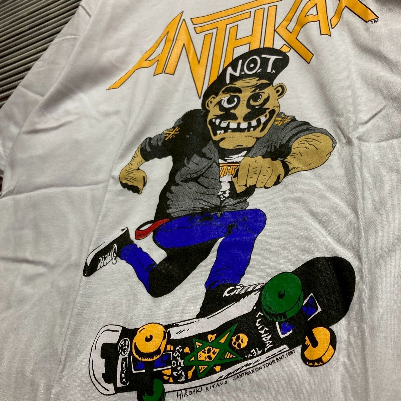 ◉ バンド Tシャツ ANTHRAX アンスラックス NOT 白 tee ティーシャツ
