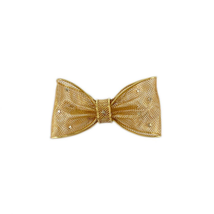 ウノアエレ UNOAERRE ブローチ K18YG リボンモチーフ sss【中古