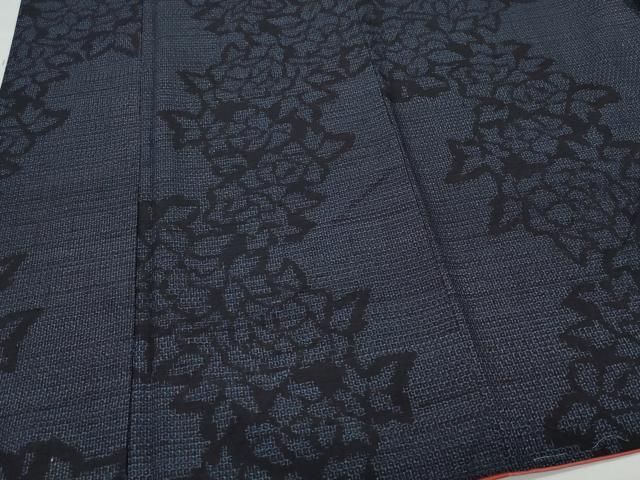 平和屋着物○結城紬 80亀甲 草花文 正絹 逸品 未使用 CAAV6560vf  