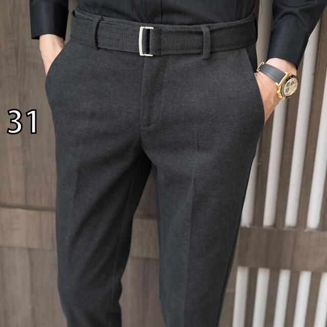 [31]メンズ ファッション 服 男性用 オシャレ シンプル 大人 かっこいい 大きいサイズ ストリート 紳士服 厚手 ウール パンツ カジュアル パンツ 韓国スタイル スリム フィット パンツ ビジネ