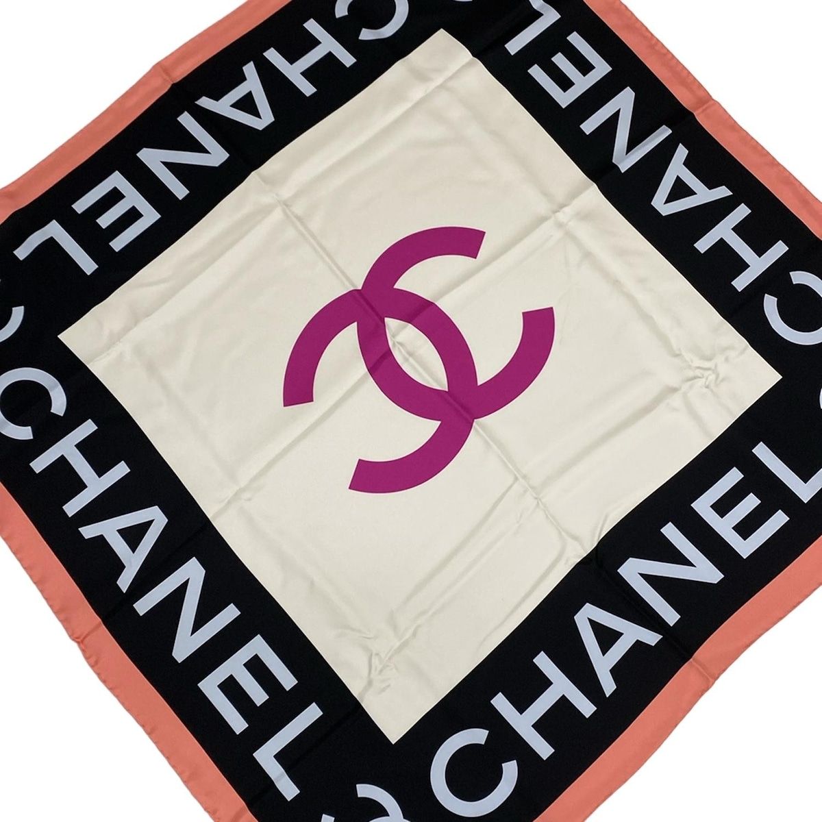 CHANEL(シャネル) スカーフ美品 - 白×黒×ピンク - メルカリ