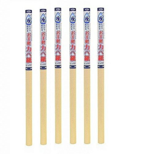 アサヒペン 水だけで貼れるお手軽カベ紙 ９２ＣＭＸ１８５ＣＭ ＭＫ−２ 6本セット