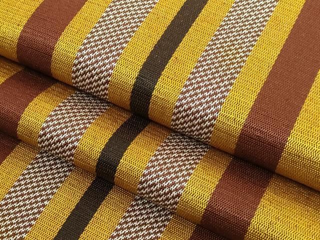 平和屋本店□極上 本場黄八丈 八寸名古屋帯 間道 逸品 未使用  