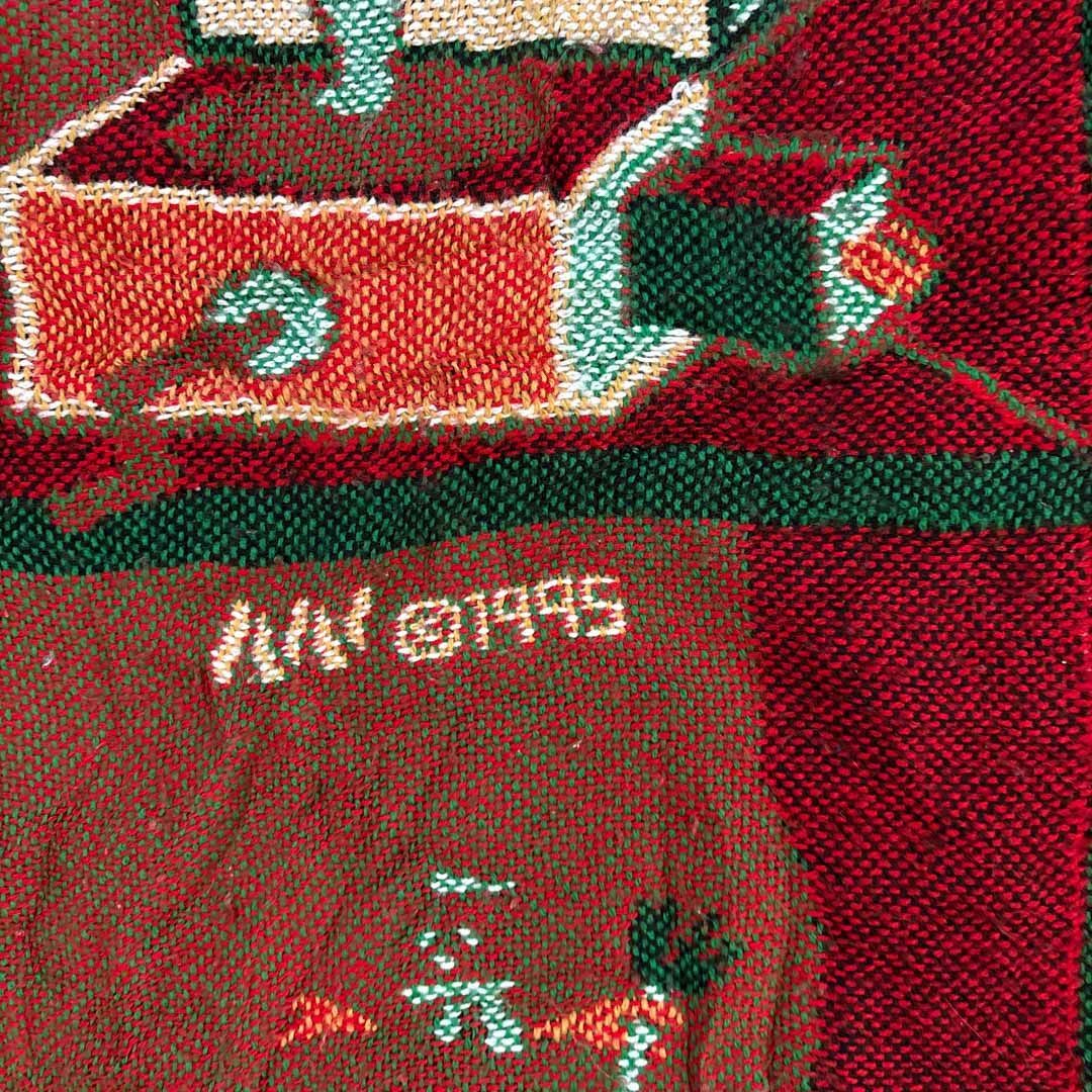 vintage ラグ カーペット、クリスマス、サンタクロース、USA製 vintage ラグ カーペット、クリスマス、サンタクロース、USA製