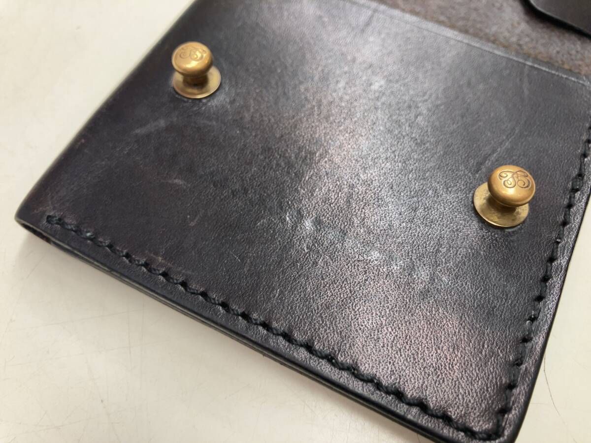 GROK LEATHER グロックレザー 二つ折り財布 小銭入れなし レザー