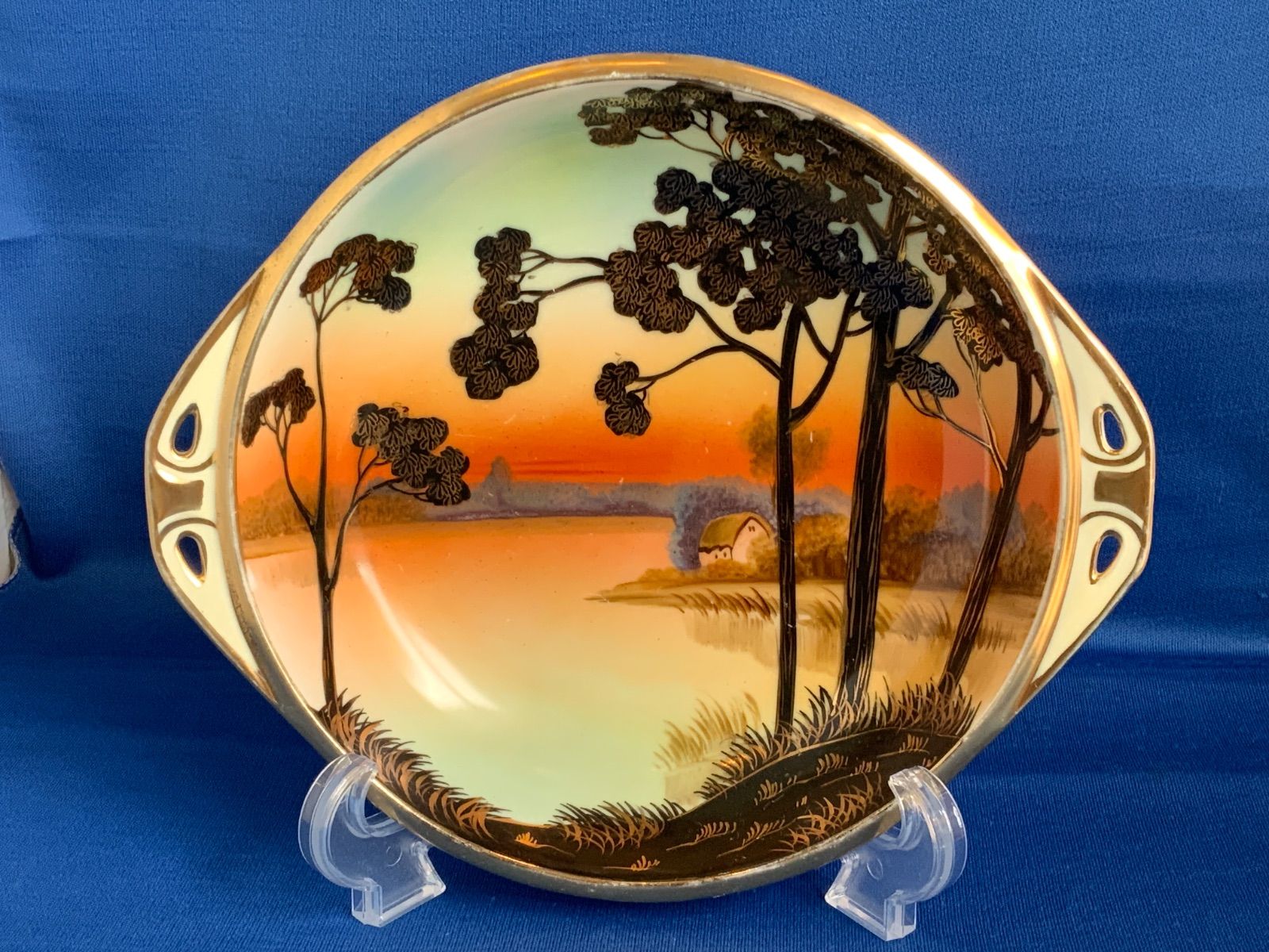 明治アンティーク ノリタケ ツリー&メドウのボウル