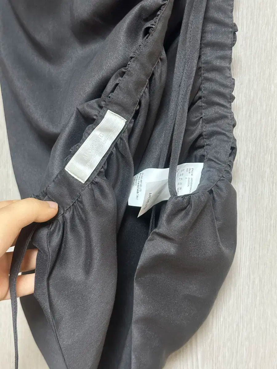 AMOMENTO アモーメント シャーリング オーガンザ ベルトスカート