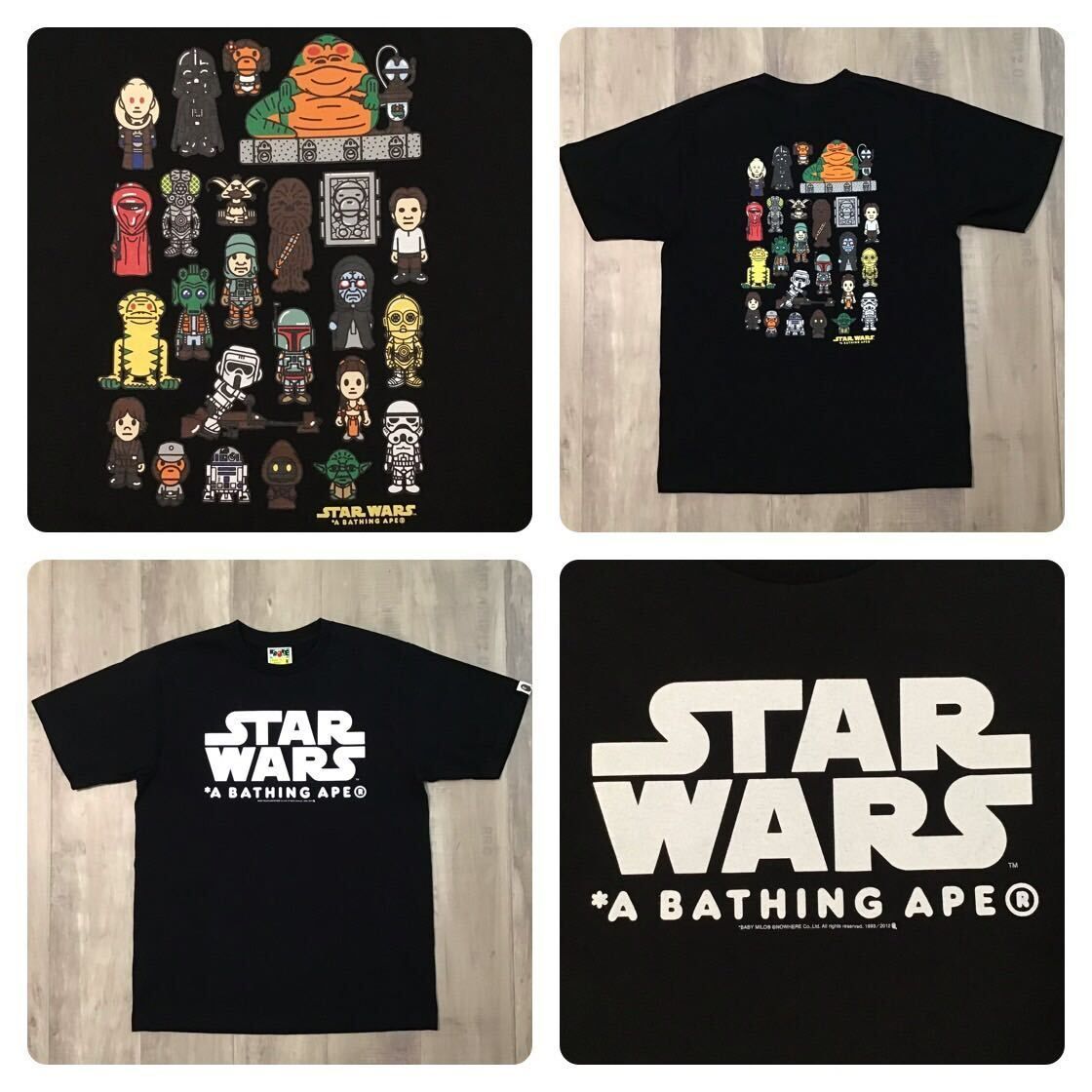 ☆ A BATHING APE × STAR WARS CONCEPT ART TEE WHITE LARGE スターウォーズ コラボ  30JF6881 B｜あ