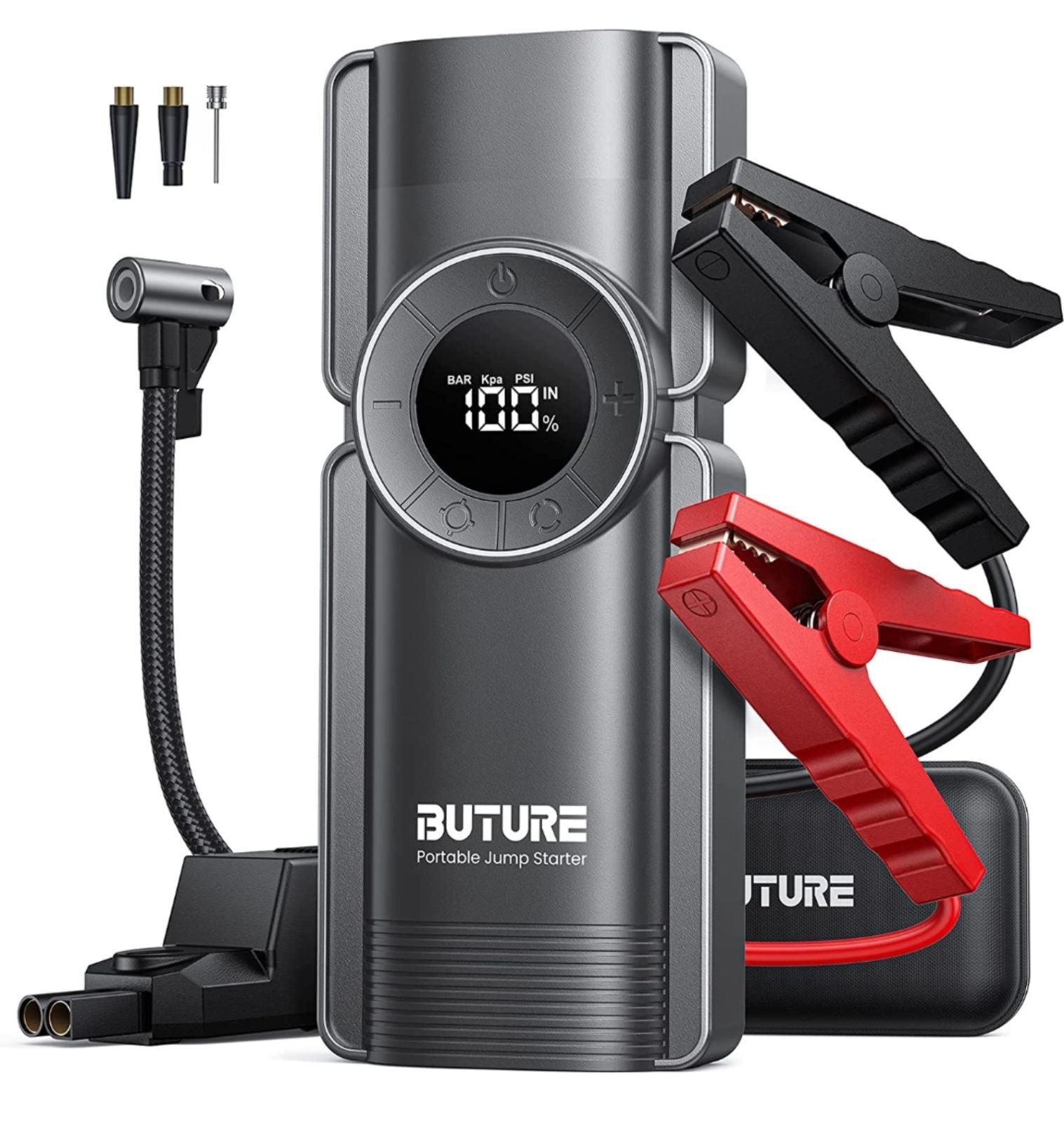 ジャンプスターター エアコンプレッサー 2500Aピーク電流 20000mAh