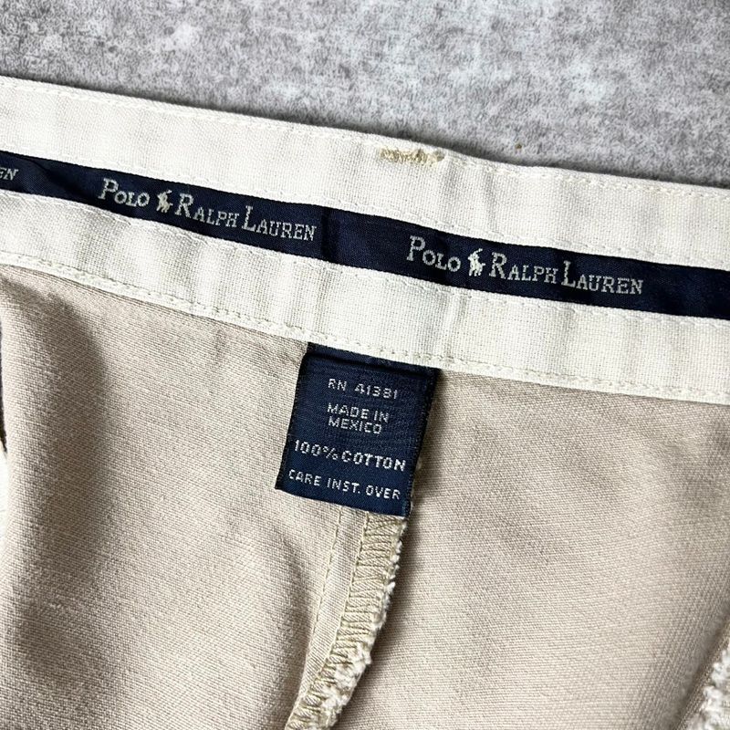 90s POLO RALPH LAUREN 2タック コットン チノ パンツ 34 32