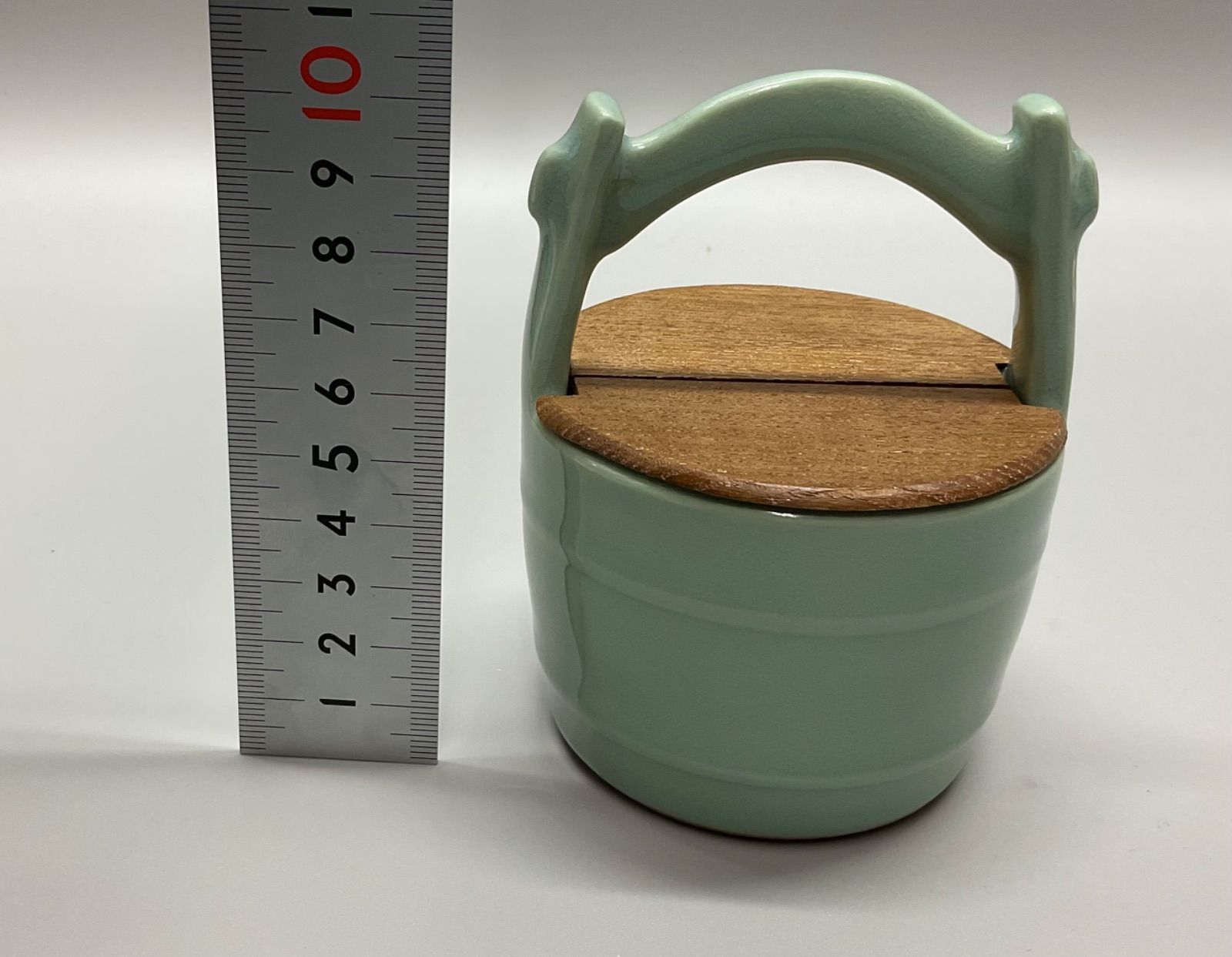w3 静山 造 青磁 手桶 茶入 茶道具 共箱 誂え割蓋付属 - メルカリ