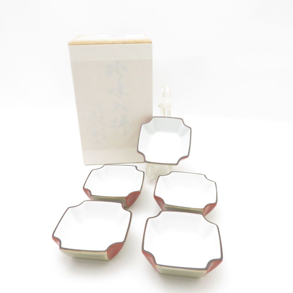 Fukagawa Seiji 深川製磁 珍味入揃 5枚 セット 6cmプレート 小皿 SM4672A3