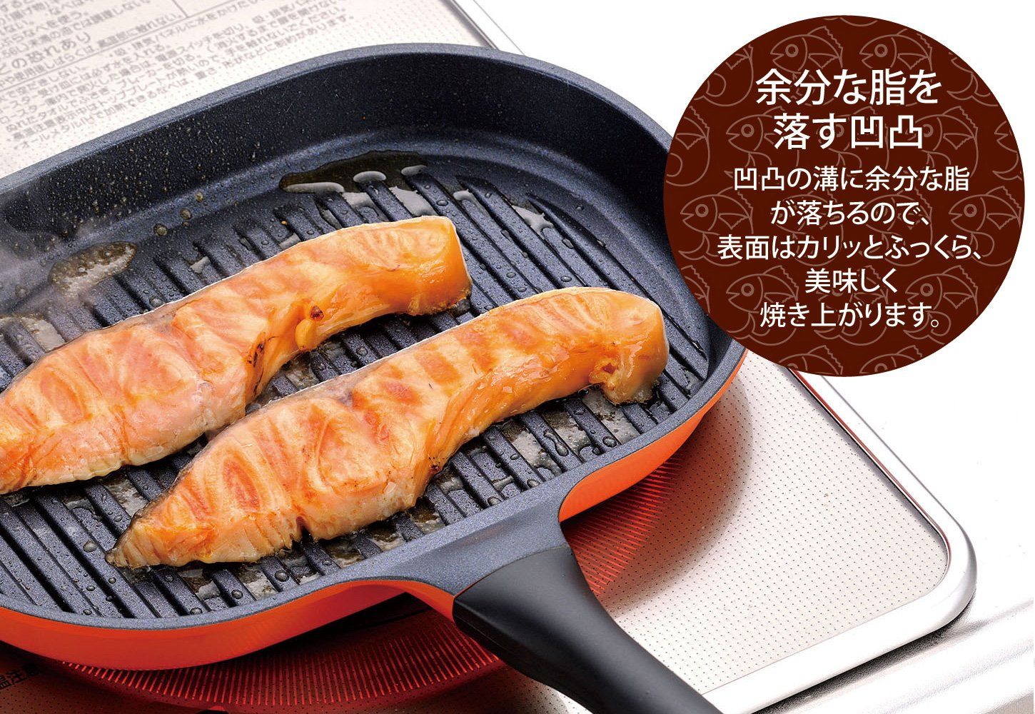 (未使用･未開封品)和平フレイズ フライパン グリルパン 切り身魚にちょうどいい魚焼きパン こんがり庵 蓋付 ダイヤモンドコート IH対応 KM-9149 Amazon｜和平フレイズ フライパン グリルパン 切り身魚に