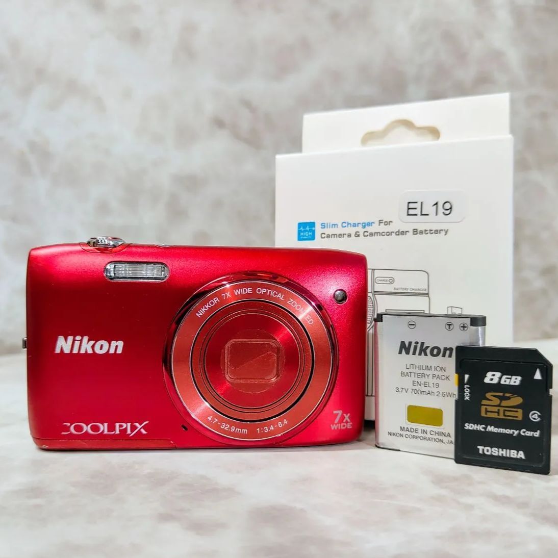 可動品 訳あり】Nikon COOLPIX S3400 RED ニコン クールピクス レッド 純正バッテリー SDカード 新品充電器 付き  （SNA）124082100501FA - メルカリ