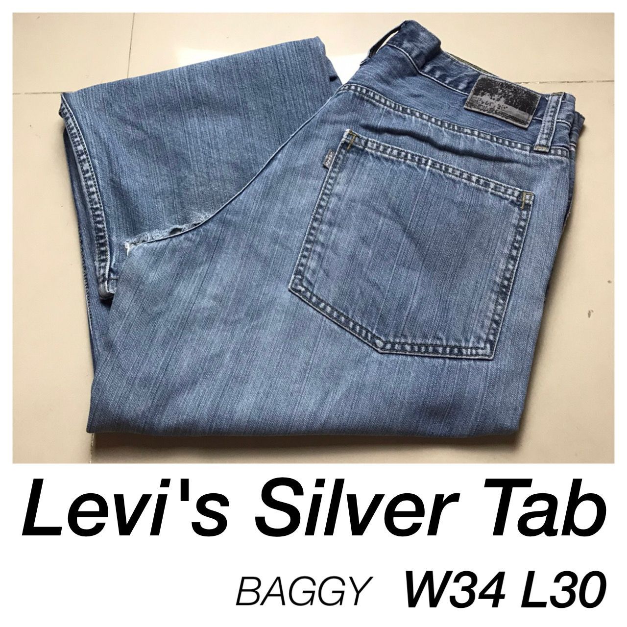 LS13【Levi’s Silver Tab】W34 L30 フィリピン製 シルバータブ バギー BAGGY