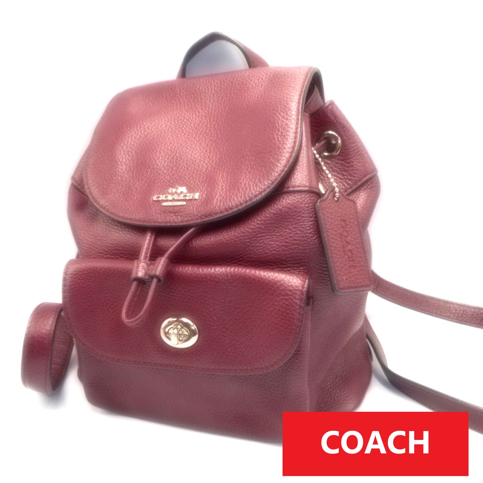 在庫処分セール】◇COACH◇ リュック レザー ボルドー バックパック - メルカリ