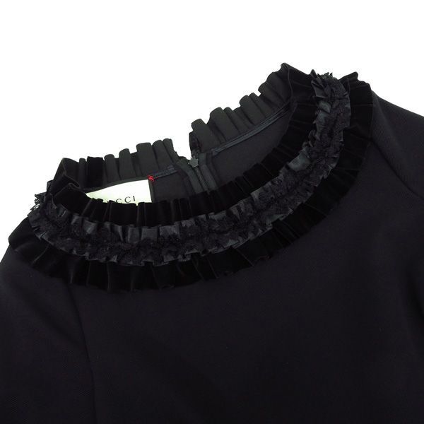 希少 GUCCI グッチ ショートドレス ワンピース レース ベルベット リボン 希少 GUCCI グッチ ショートドレス ワンピース レース