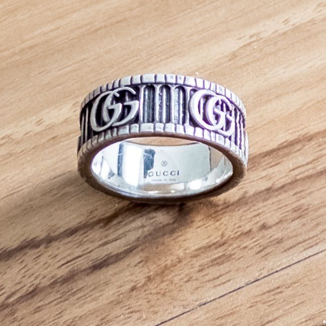 カ様⭐︎美品　GUCCI シルバー ロゴリング　14 美品】GUCCI グッチ リング シルバーリング GGマーモント 14号
