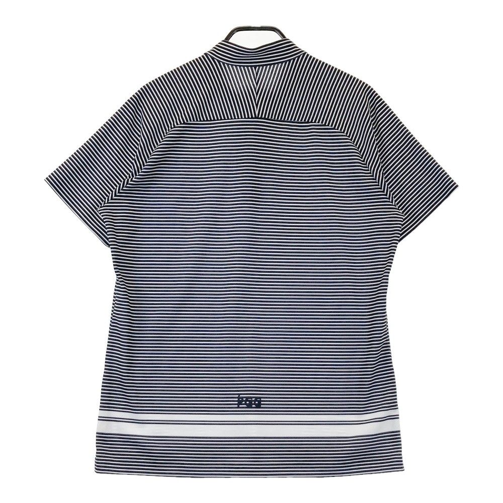 サイズ 5 PGG PEARLY GATES パーリーゲイツ ハーフジップ半袖Tシャツ ボーダー柄 ネイビー系 240101271971 ゴルフウェア メンズ ストスト