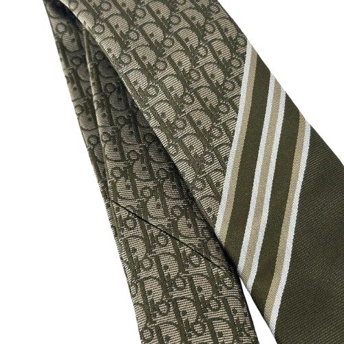 DIOR オブリーク　ネクタイ　カーキ ♪ Christian Dior ディオール オブリーク ネクタイ グリーン カーキ