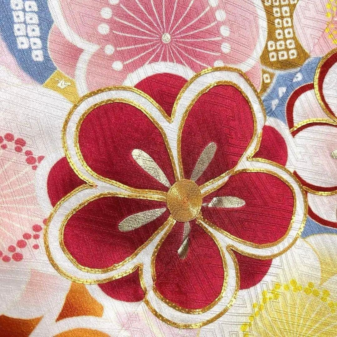 金駒刺繍 金彩 松竹梅 雲模様 鹿の子 振袖 成人式 着物 032a p - メルカリ