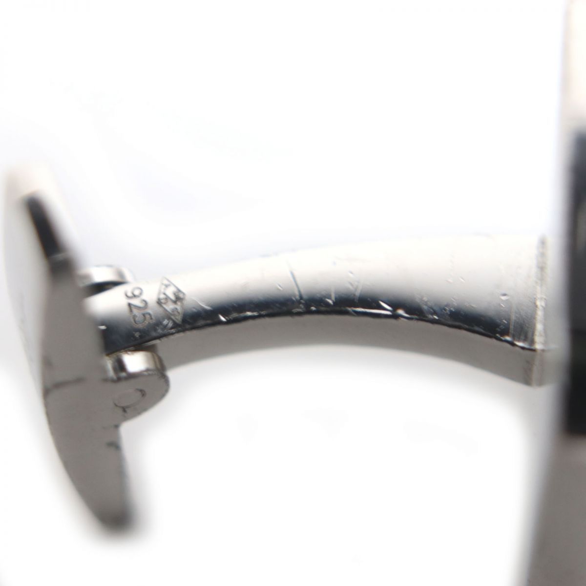 良品▽Cartier カルティエ サントス SV925×オニキス スクエア