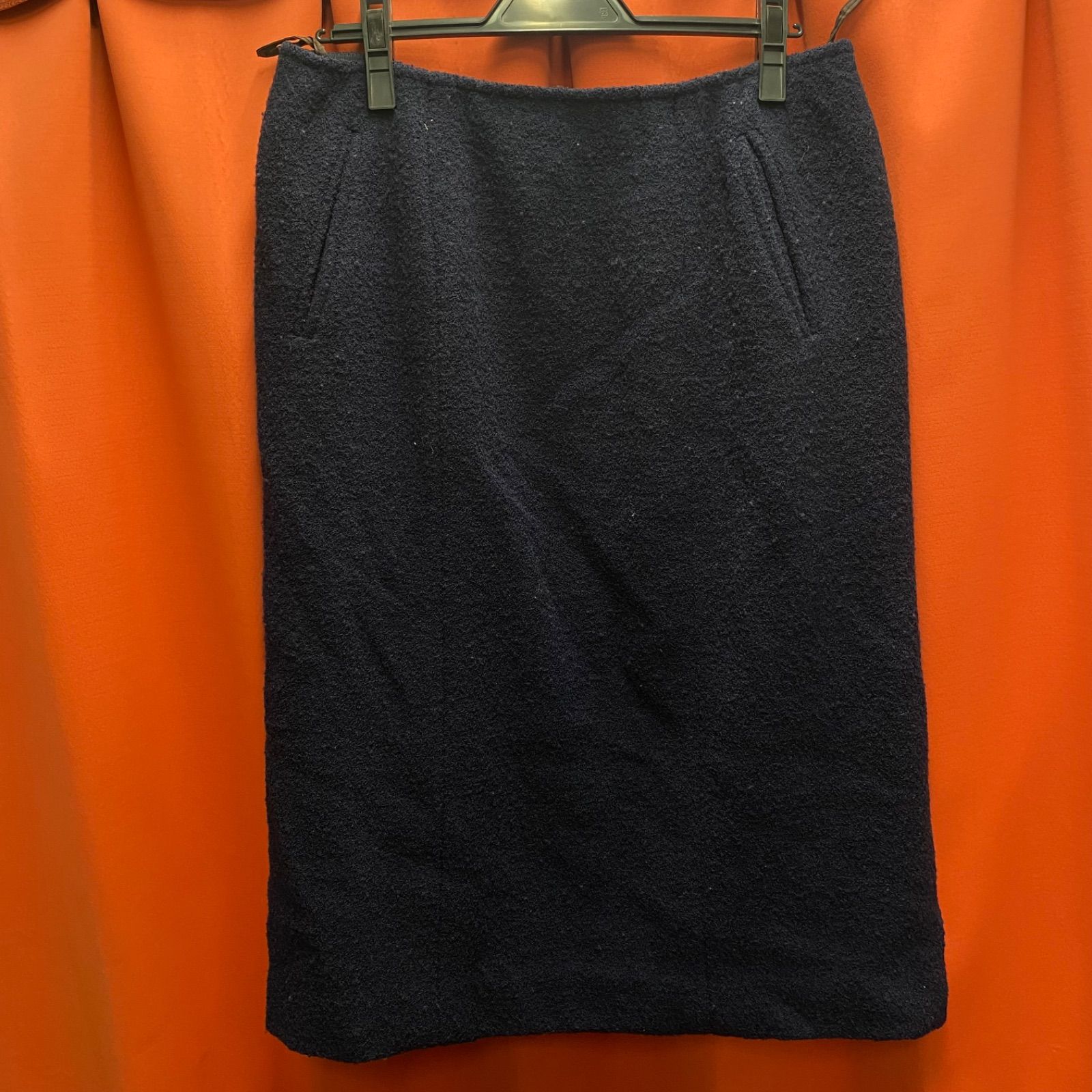 HERMES エルメス スカート パンツ ネイビー フランス製 44サイズ