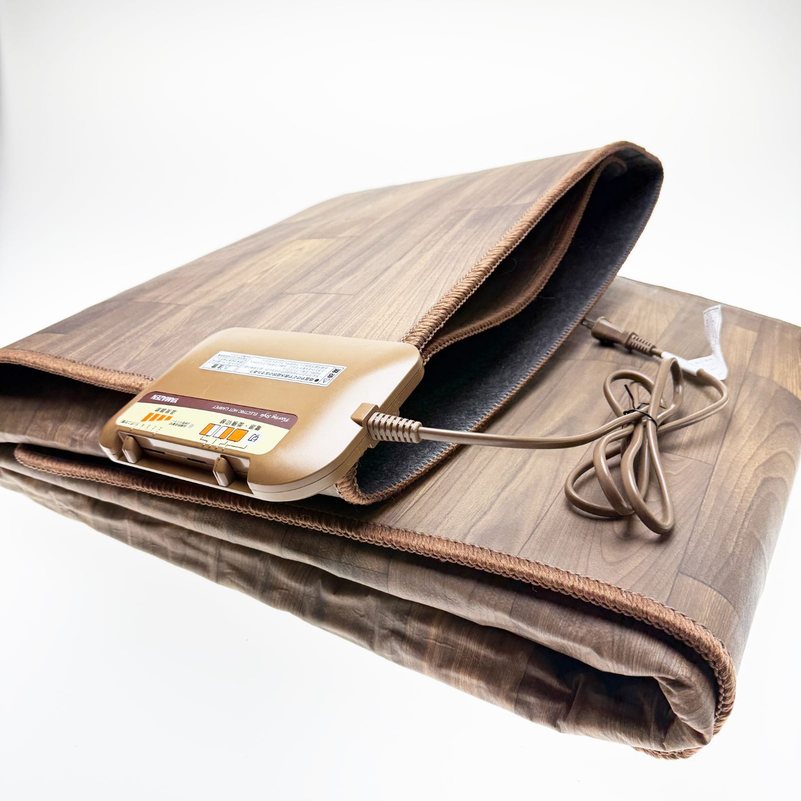 YAMAZEN 山善 フローリング調 ホットカーペット 電気カーペット 2畳 176cm×176cm 温度調節5段階 YZC-208FL DBR 表面防水加工 ダークブラウン