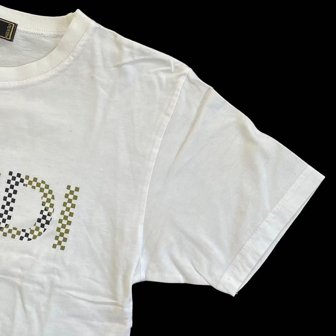 フェンディ ロゴ入り半袖Tシャツ 白 綿 レディース サイズ記載なしM 