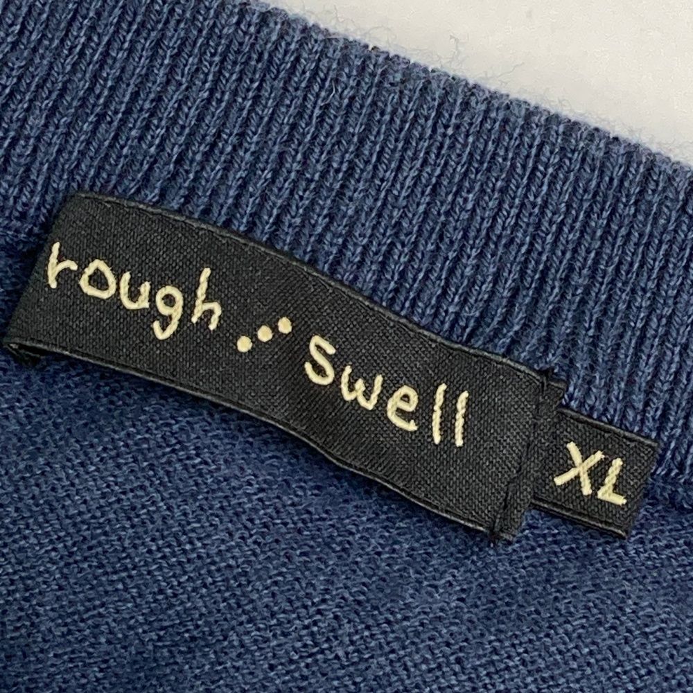 サイズ：XL ROUGH&SWELL ラフアンドスウェル  ニットセーター  ネイビー系 [240101490256] ゴルフウェア メンズ ストスト サイズ：XL ROUGH&SWELL ラフアンドスウェル ニットセーター