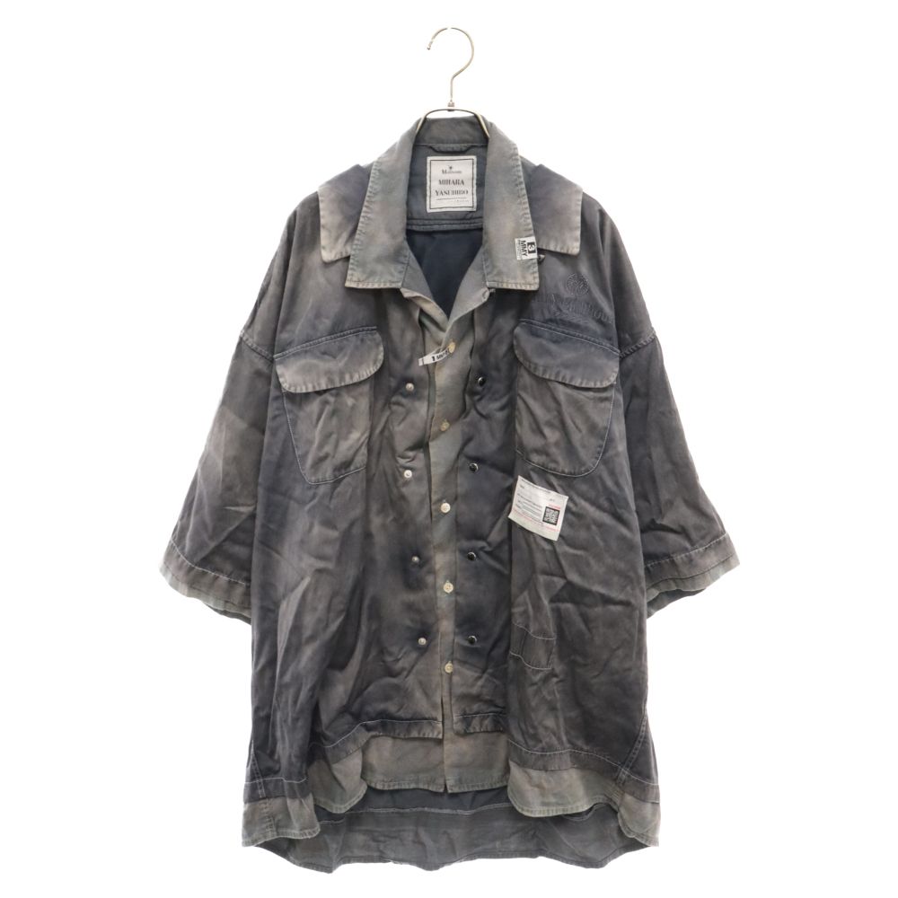 MIHARA YASUHIRO (ミハラヤスヒロ) 24SS Double Layered Half-sleeve Shirt A12SH071  ダブルレイヤード ヴィンテージ加工 半袖シャツ グレー - メルカリ