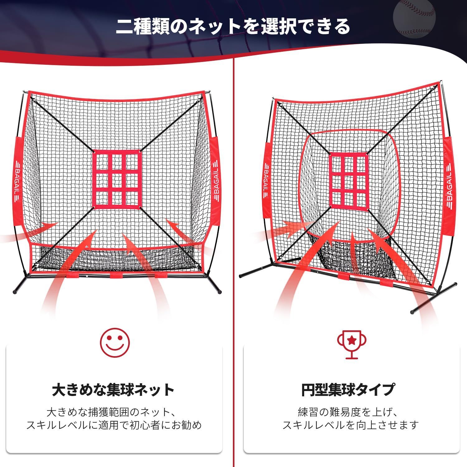 新着商品 セット 屋外用 ９マス枠 口字型枠付き室内 収納バック付き 折り畳み 組み立て簡単 トレーニング ソフトボール練習ネット 防球ネット 投球 打撃 硬式|軟式対応 野球器具 スチール製 ピッチングネット バッティングネット 練習用 ベースボールネット WHITEMONARCHHOTEL_COM