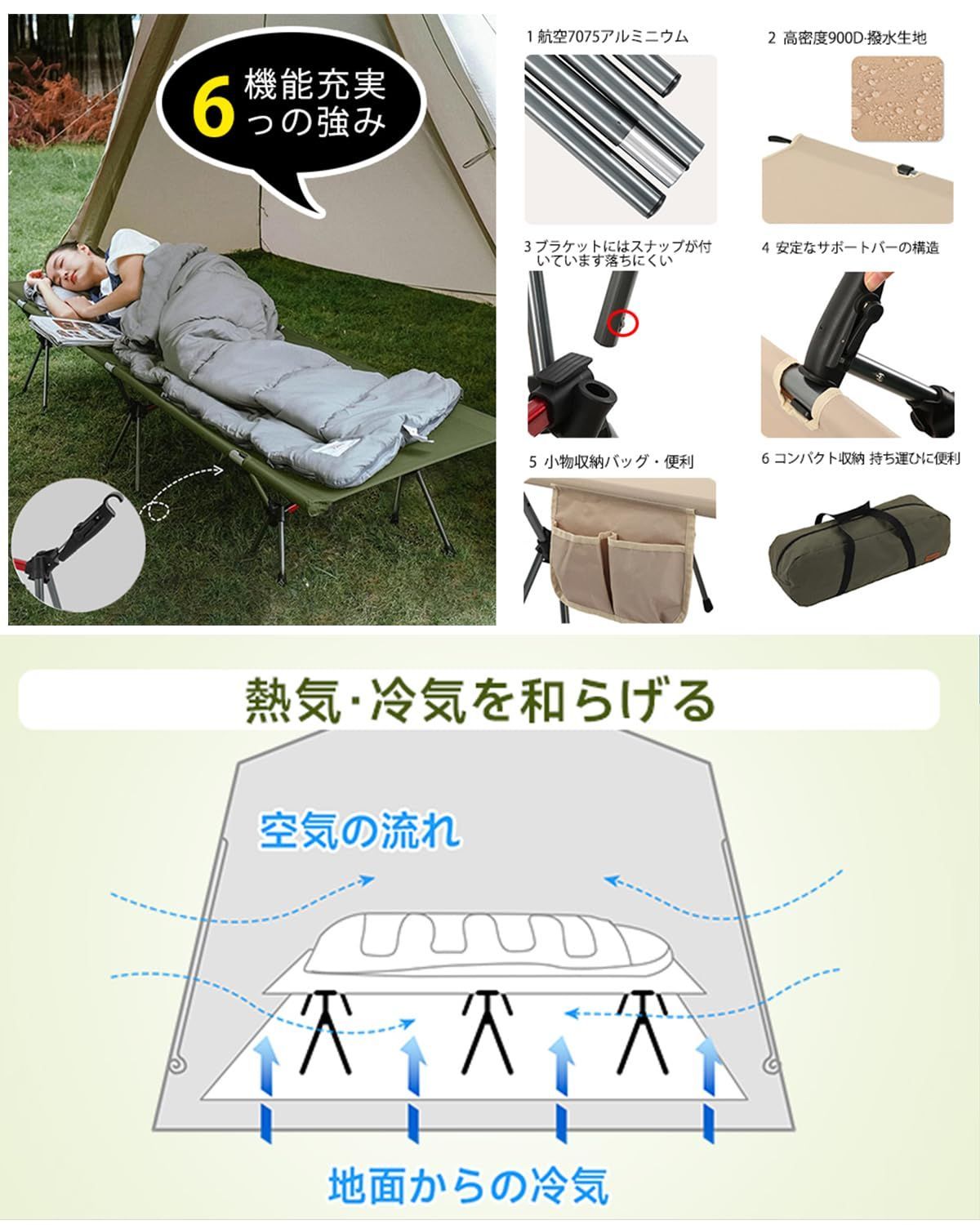 耐荷重150kg カーキ