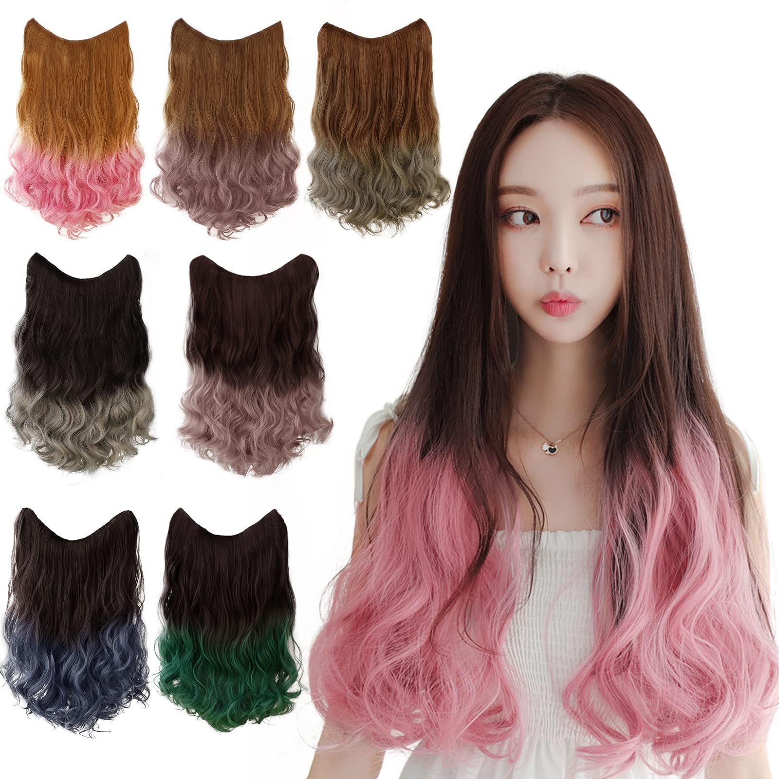 メーカー直売所 巻き髪 付け毛 50cm 女装 ワンポイント カラーヘアー つけ毛 ヘアエクステンション・かつら・アクセサリ
