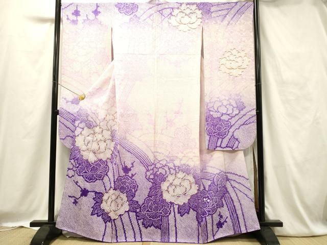 平和屋着物□豪華振袖 駒刺繍 総絞り 草花文 やまと誂製 正絹