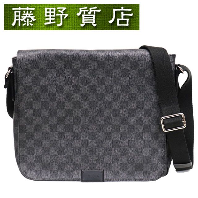 ルイヴィトン LOUIS VUITTON ディストリクトMM ダミエグラフィット ネイビー × 黒 シルバー金具 Ｎ41272 ショルダーバッグ メッセンジャーバッグ 斜め掛け メンズ 8193