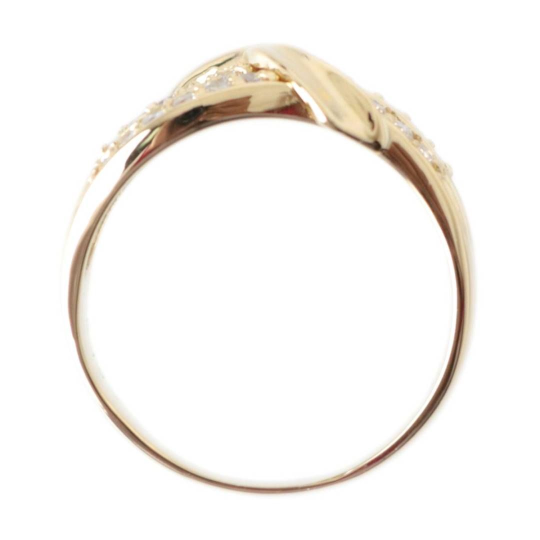 K18/18金 ダイヤモンドデザインリング 14号 ダイヤモンド 0.50刻印 FS