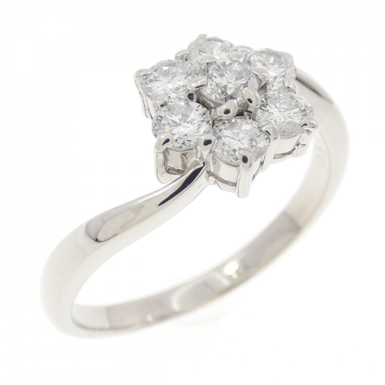 PT900 フラワー ダイヤモンド リング 0.54CT