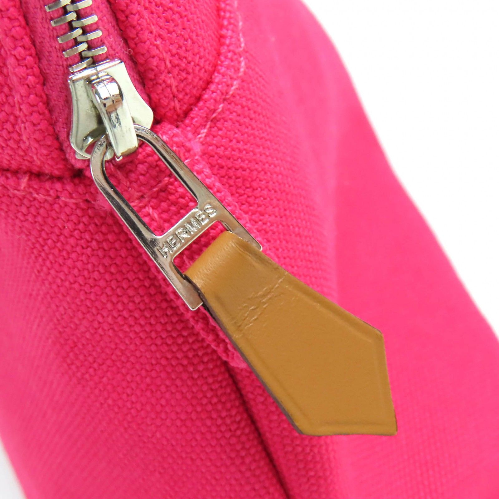 極美品△HERMES エルメス ボリードポーチ MM ハイビスカス Hロゴ刺繍