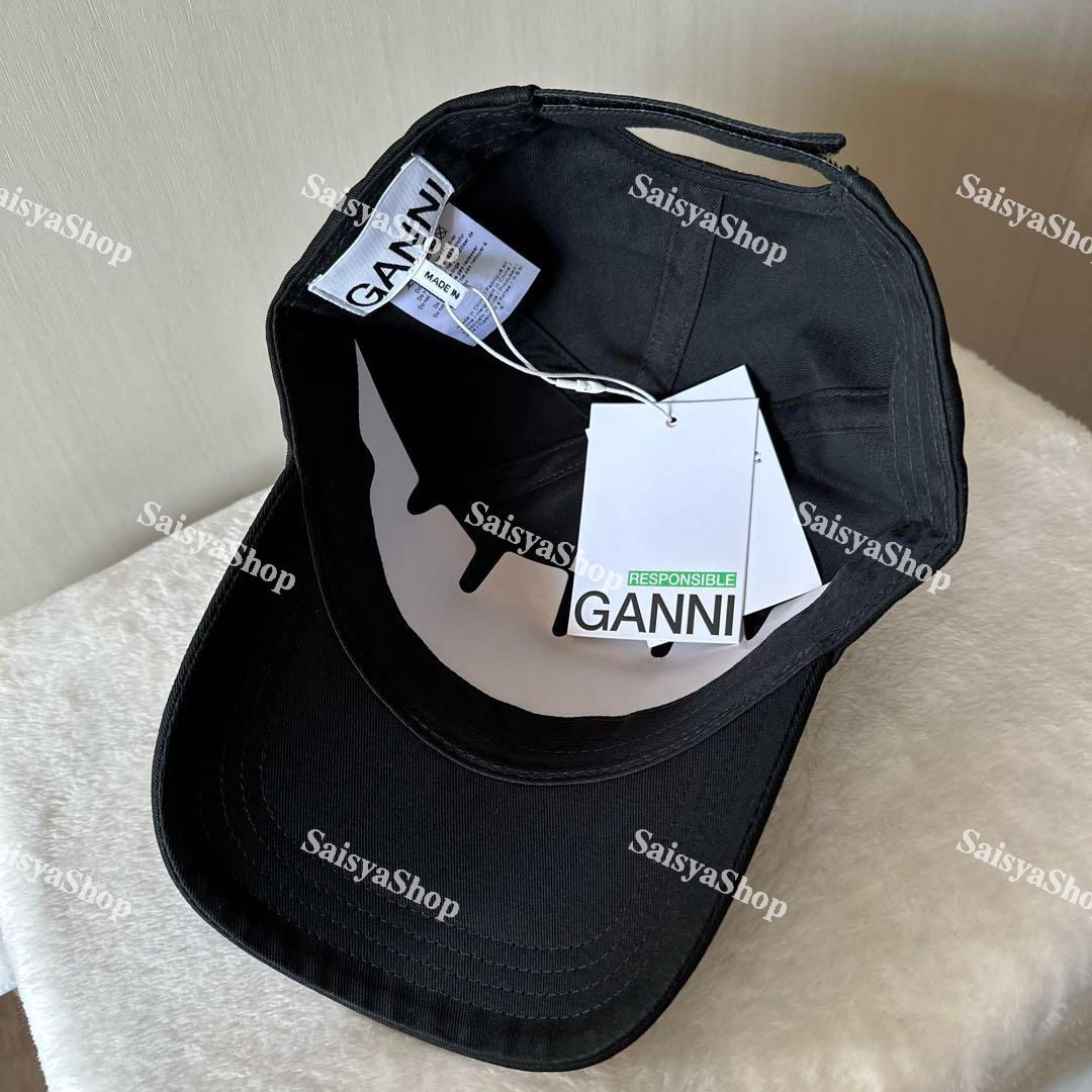 GANNI ガニー キャップ ロゴ ブラック 新品 - メルカリ