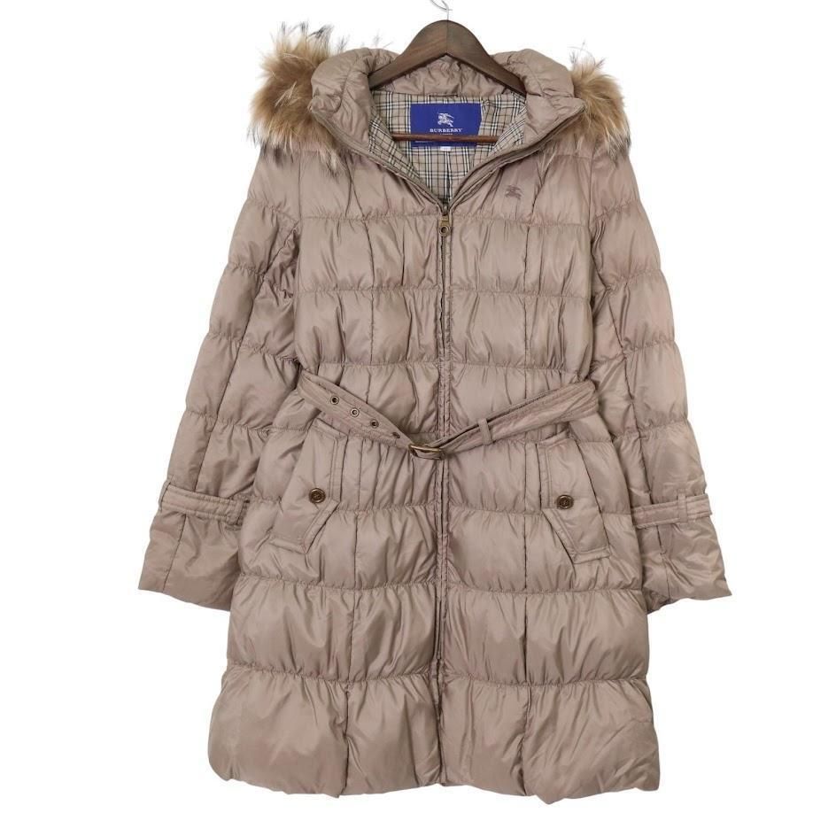 極美品 バーバリーブルーレーベル ロングダウンコート ノバチェック 刻印ボタン 極美品】バーバリーブルーレーベル ダウンコート ロング丈 ノバ