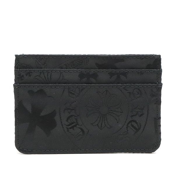 CHROME HEARTS 銀座店 クロムハーツ ダブルサイド 総柄ナイロン カードケース メンズ SV925 黒 100424