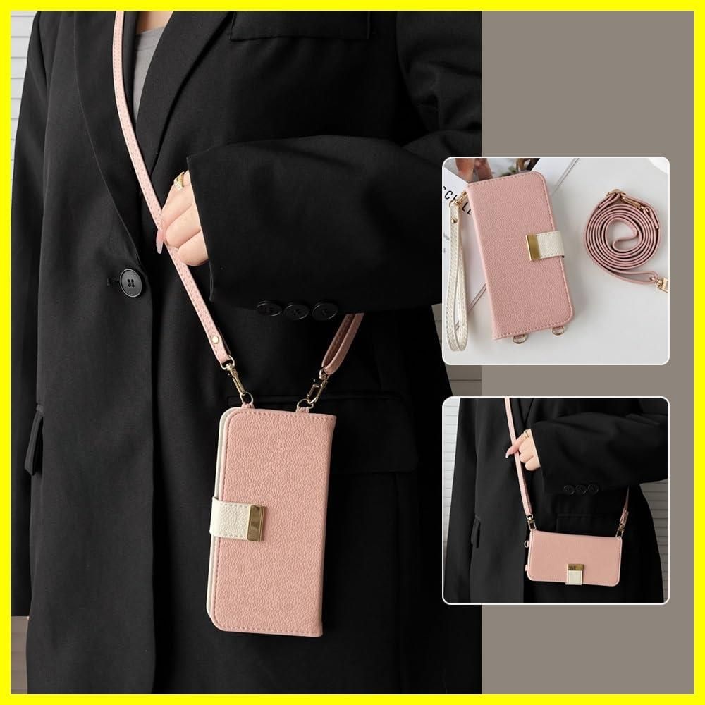 【人気商品】女性（ピンク メ 肌感レザー 高級PU マグネット式 スタンド機能 カード収納 We We arrows arrows 手作 レディース エレガント FCG01 上品 シンプル ホワイト） レトロ F-51B 人気 ストラッ